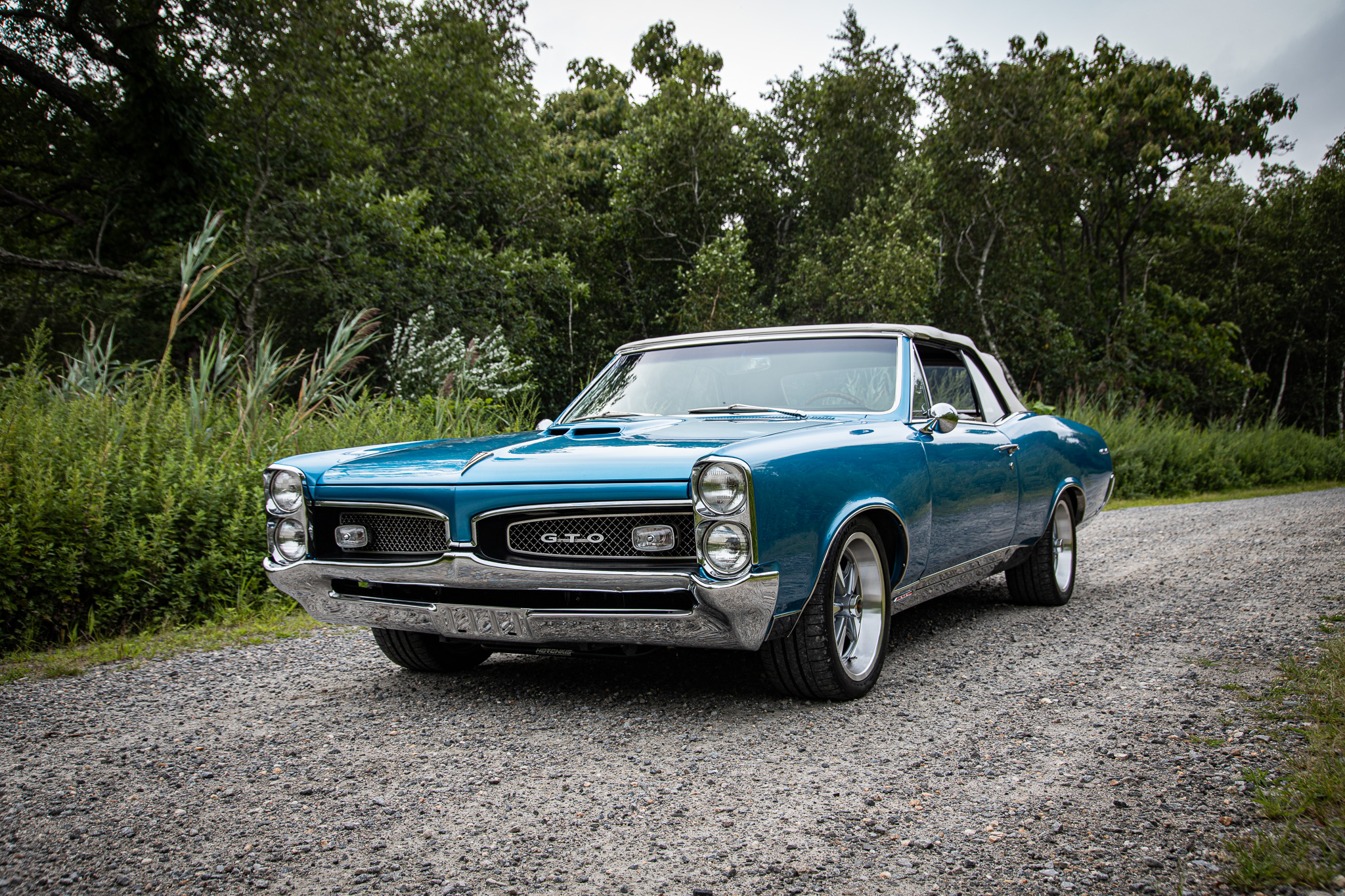 1967 Pontiac GTO zu verkaufen – Blaues Cabriolet mit Whipple-LS3
