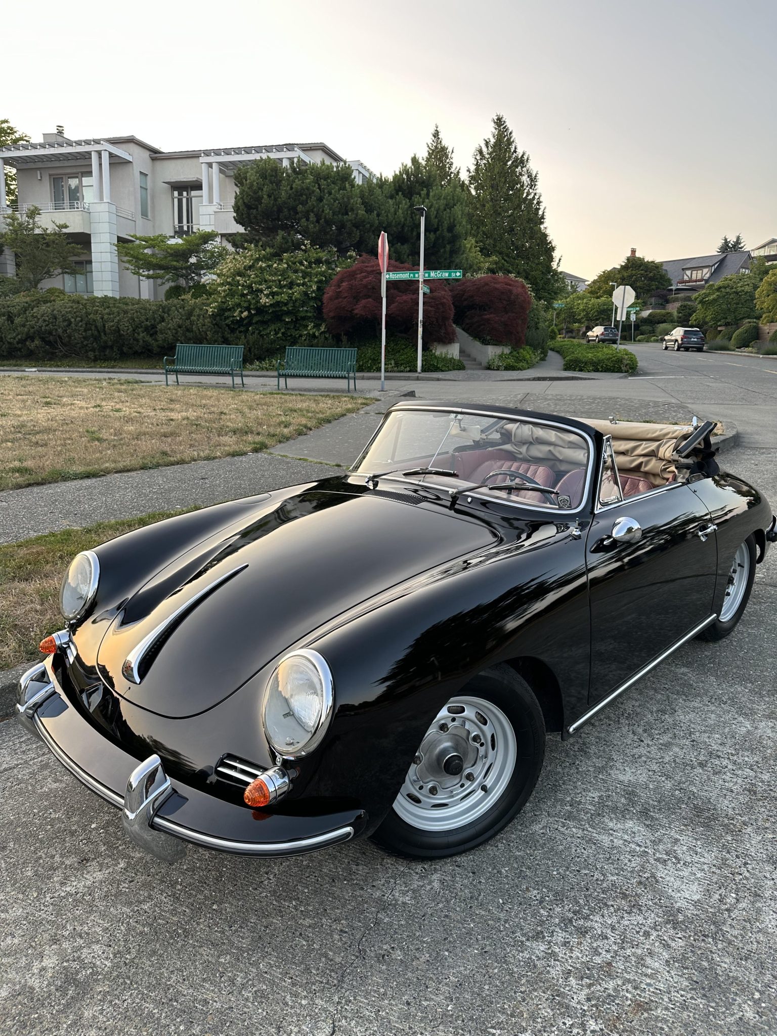 Porsche 356B 1962 à vendre – Cabriolet noir à flat-four 1,6 litre et boîte quatre rapports