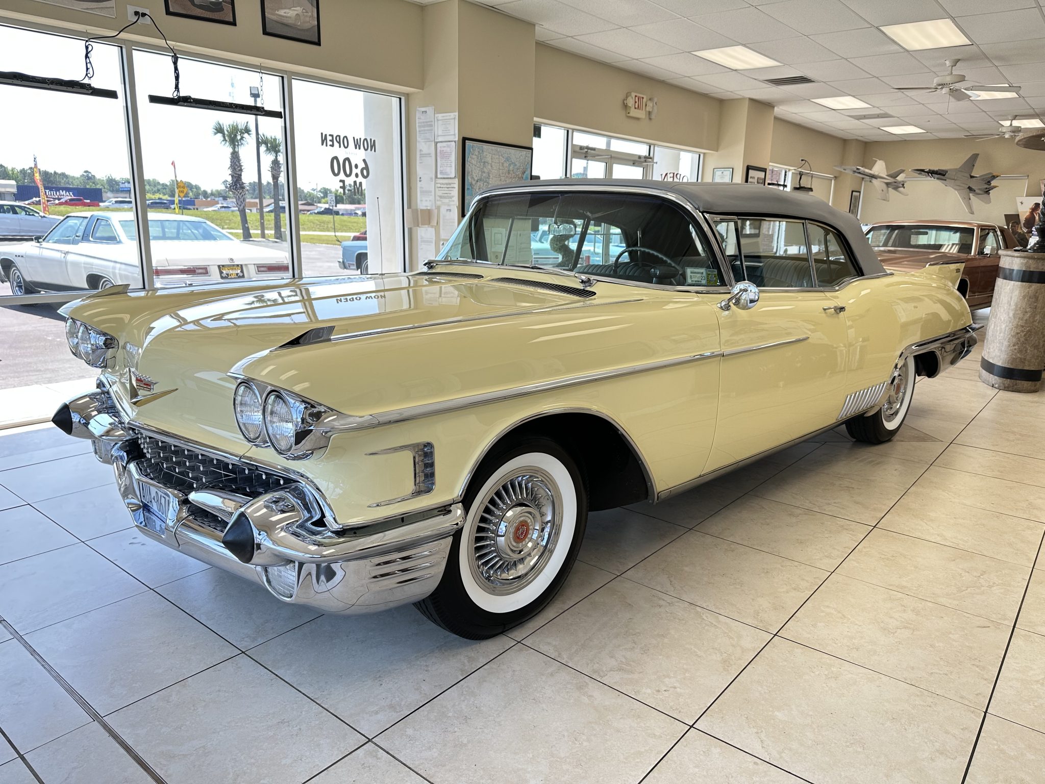 1958 Cadillac Eldorado (1957-1958) à vendre – Cabriolet Yellow V8 à triple carburateur