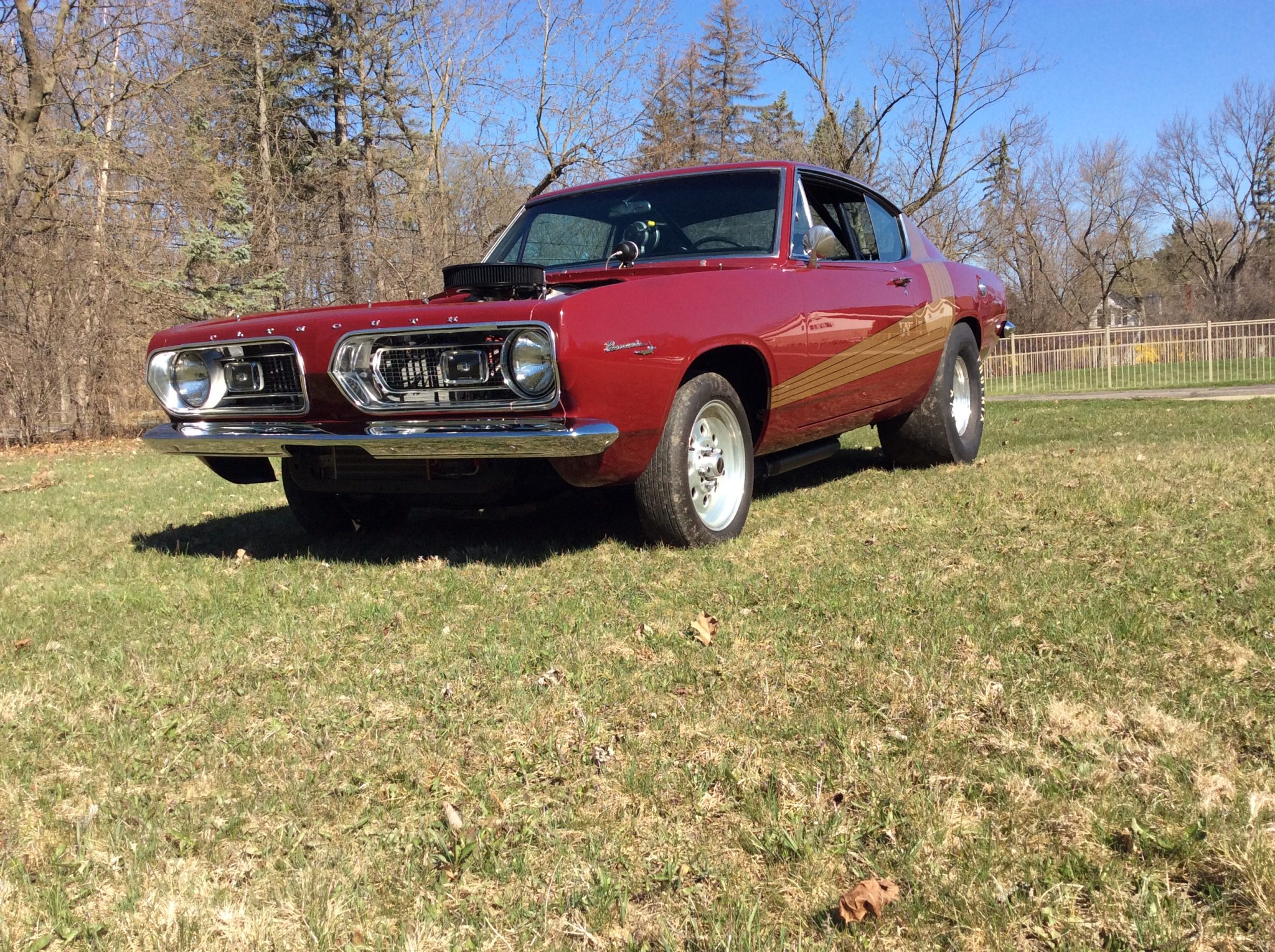 1967 Plymouth Barracuda for Sale – Dark Red 440 V8 Drag-Style Fastback