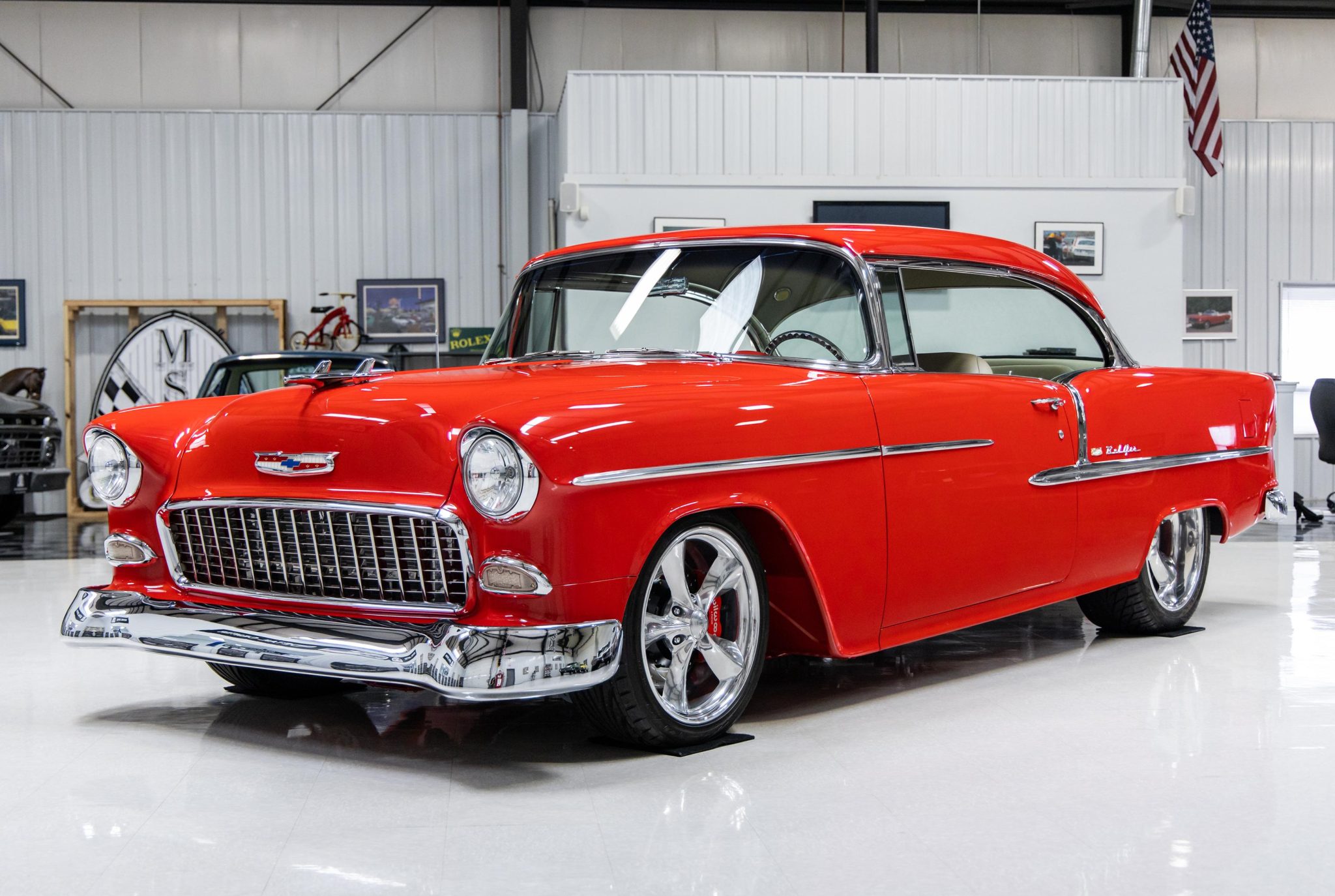 1955 Chevrolet Bel Air à vendre – Restomod Red LS6 V8 sur suspension RideTech