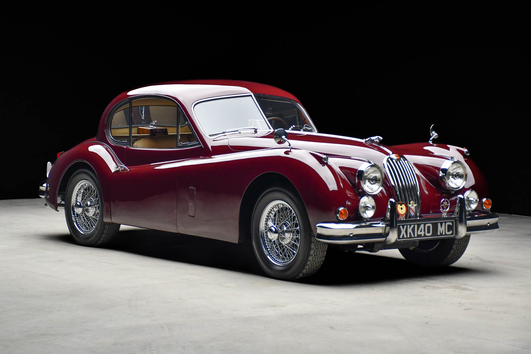 1955 Jaguar XK140 for Sale – Imperial Maroon Overdrive Roadster