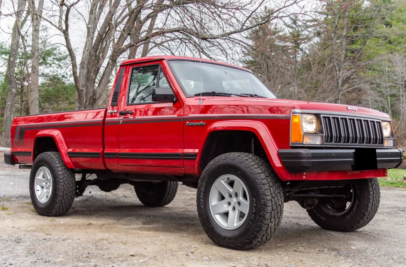 1990 Jeep Pickup for Sale – Red 4.0-Liter 4x4 Big Ton Truck