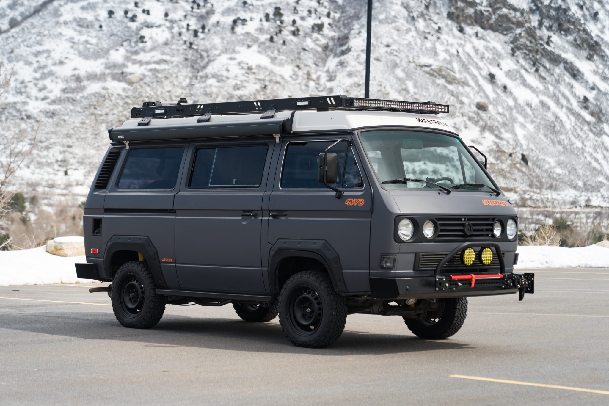 1987 Volkswagen Vanagon zu verkaufen – Matte Gray Syncro Subaru Camper