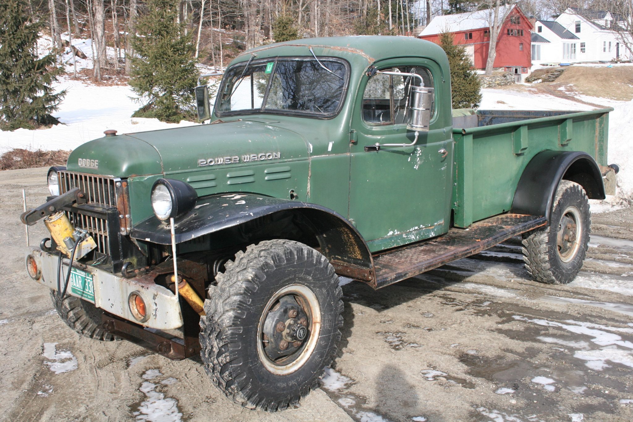 1965 Dodge Power Wagon for Sale – Green Four-Speed 4x4 with Snow Plow
