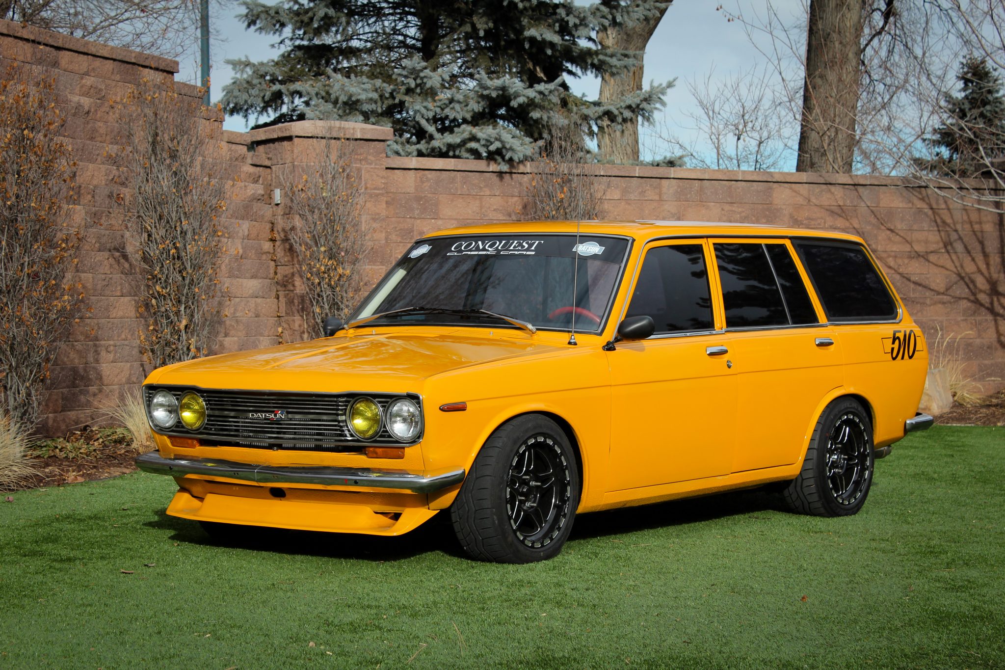 1972 Datsun 510 zu verkaufen – Gelber 1,8-Liter-Fünfgang-Kombi