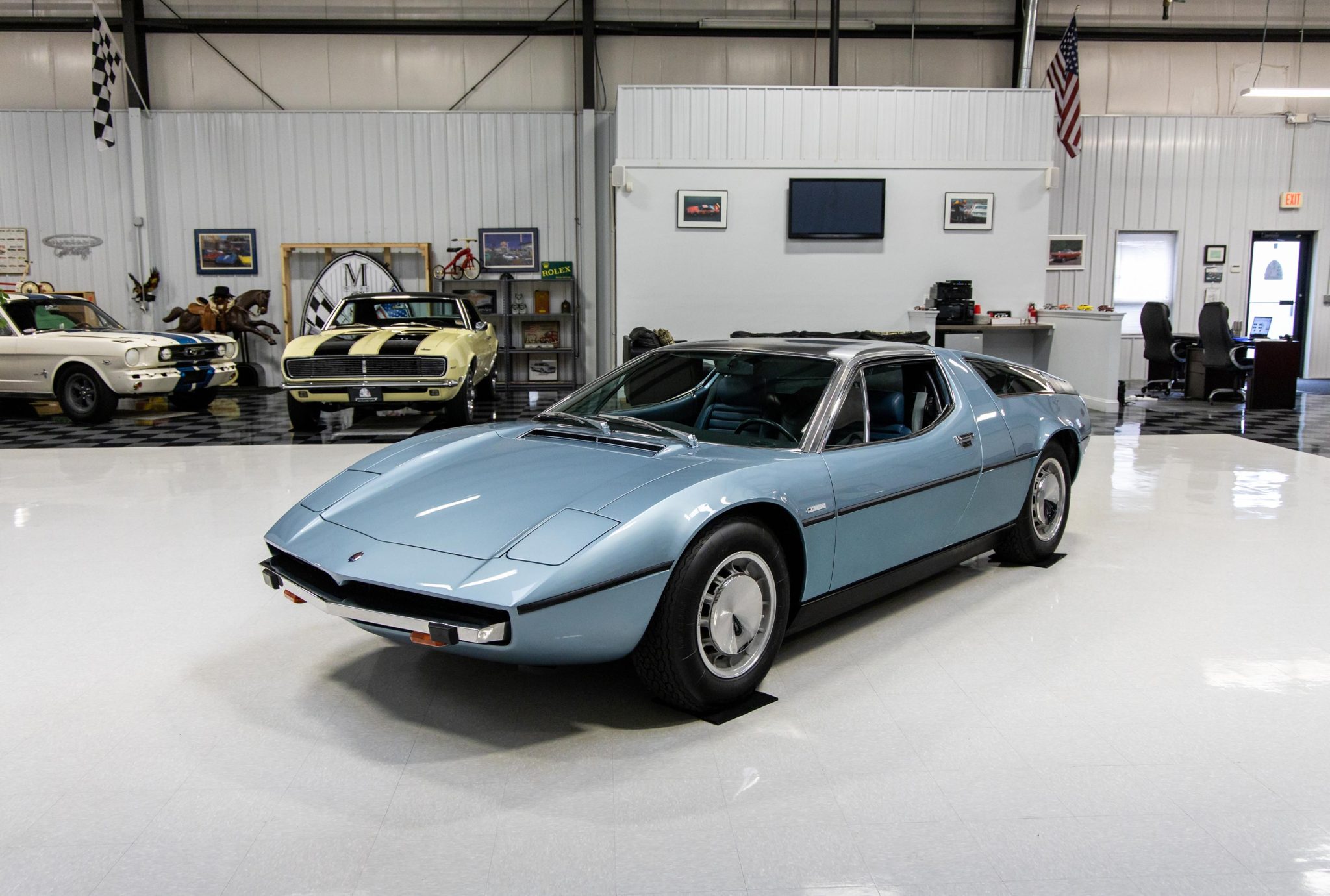 1974 Maserati Bora à vendre – Bleu Clair V8 4,9 Litres