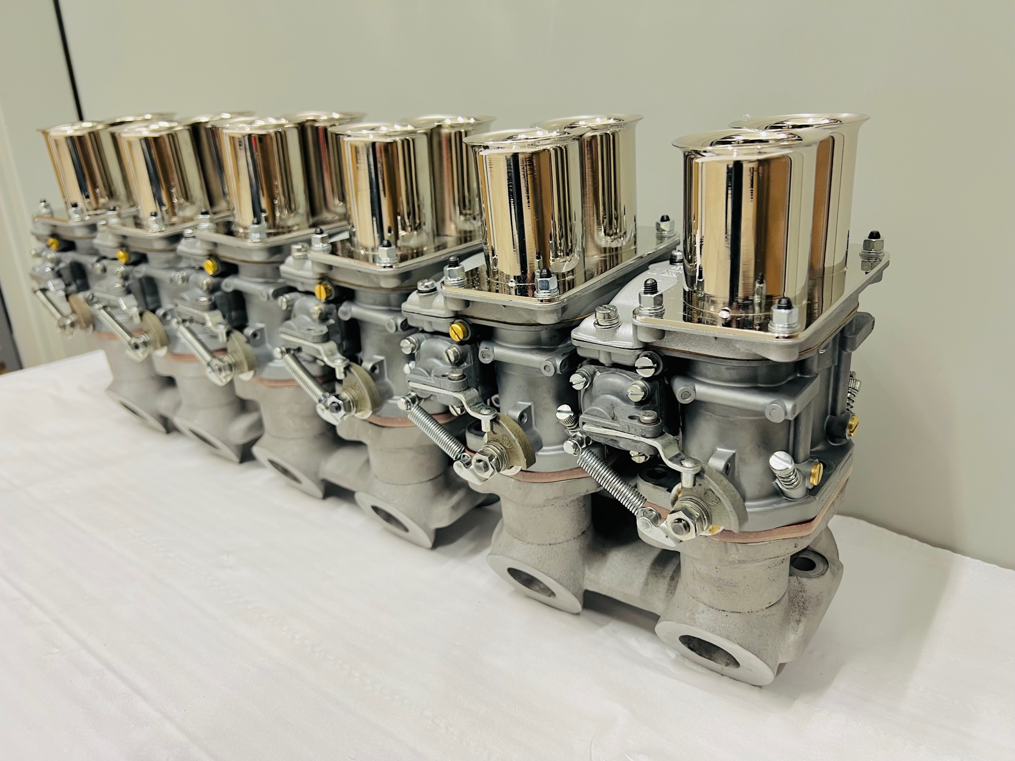 Weber 40 DCN 3 Carburetors and Intake Manifolds for Ferrari V12