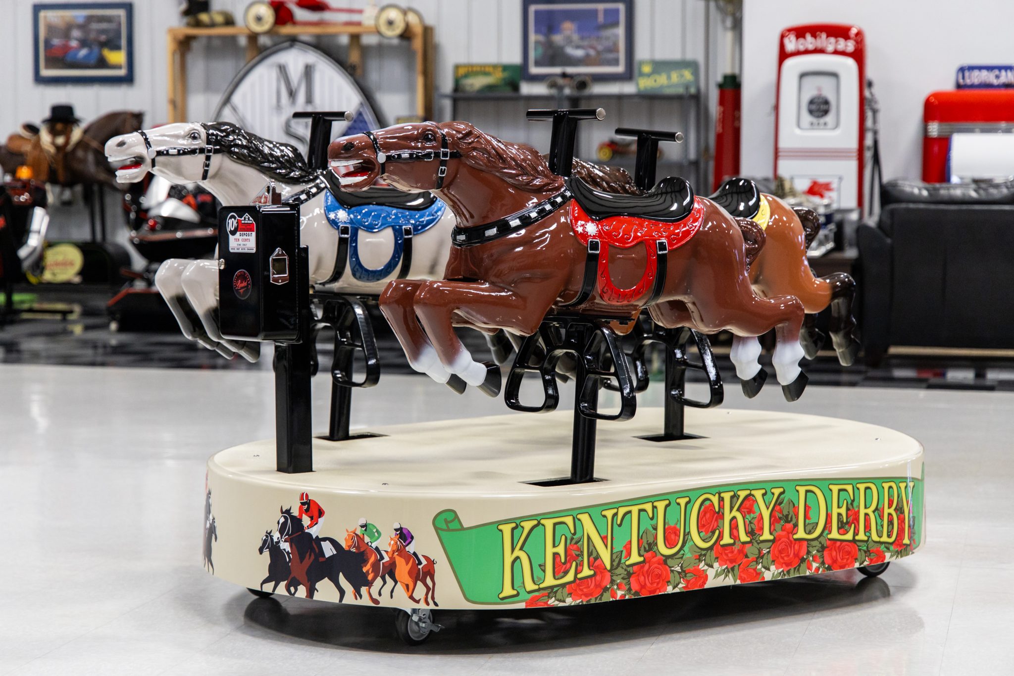 Kentucky Derby-Themed Three-Horse Children’s Ride